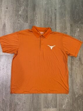 Texas Longhorns Polo Shirt Mens 2XL Orange Performance Golf NCAA UT Short Sleeve